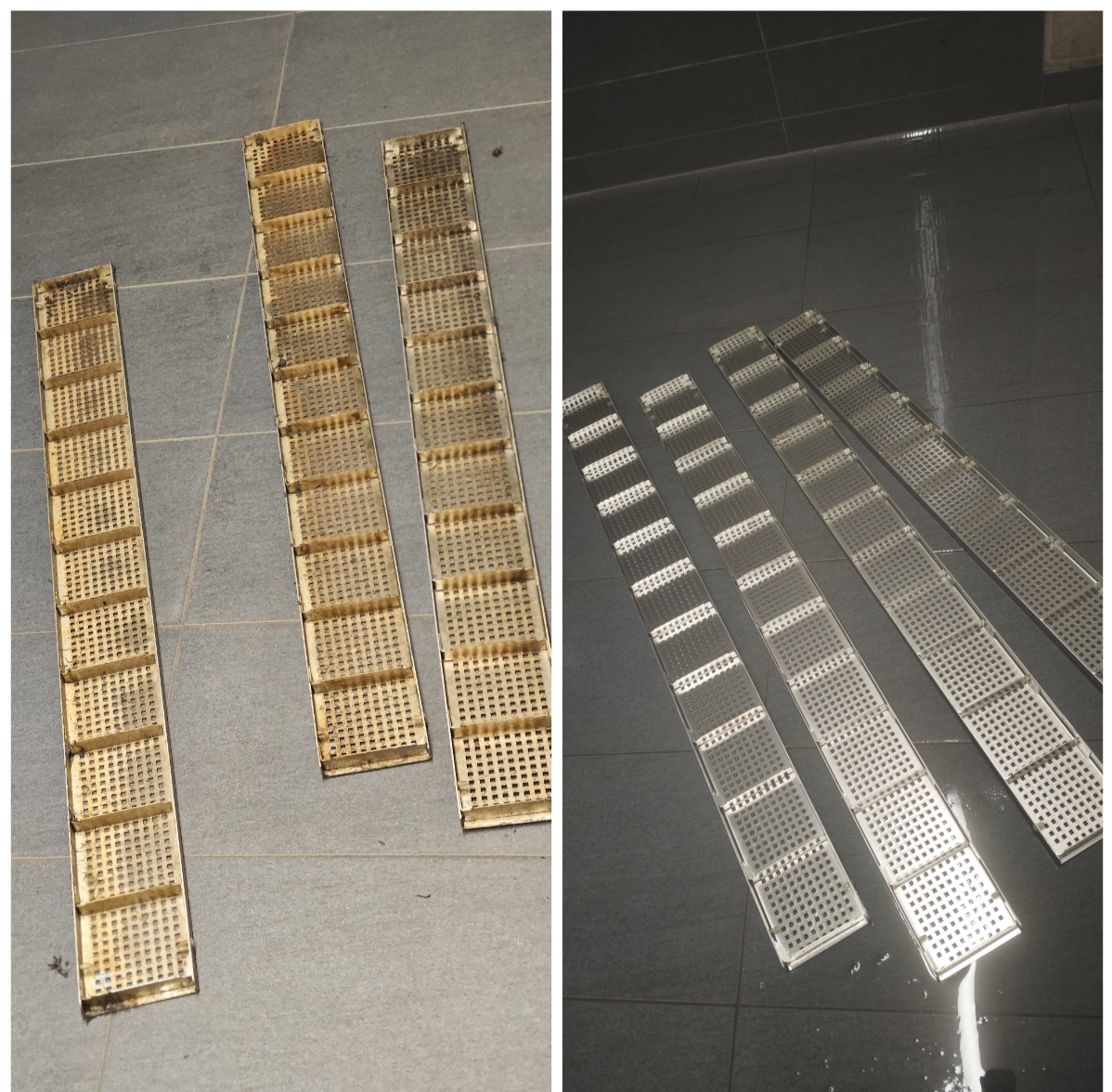 Vorher-Nachher: Abdeckungsreinigung